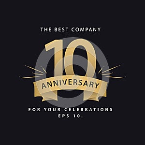 10 Year Anniversary Vector Design Illustration;k