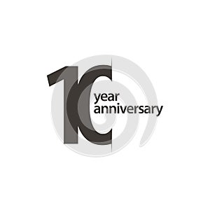10 Year Anniversary Vector Template Design Illustration