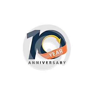 10 Year Anniversary Vector Template Design Illustration