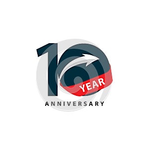 10 Year Anniversary Vector Template Design Illustration