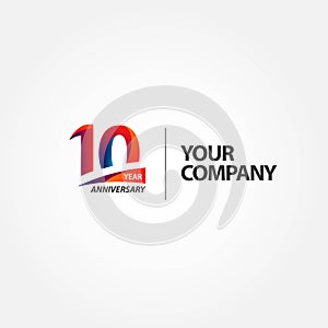 10 Year Anniversary Vector Template Design Illustration