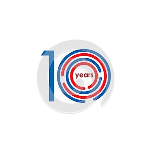 10 Year Anniversary Vector Template Design Illustration