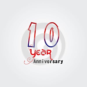 10 Year Anniversary Vector Template Design Illustration