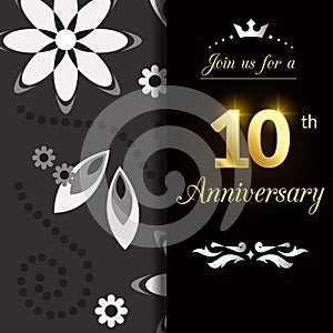 10 Year Anniversary Vector Template Design Illustration