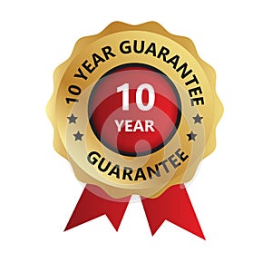 10 year guarantee badge,  10 year guarantee logo, Year guarantee Logo Vector Photo