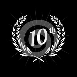 10 years anniversary celebration design template. 10th anniversary logo.