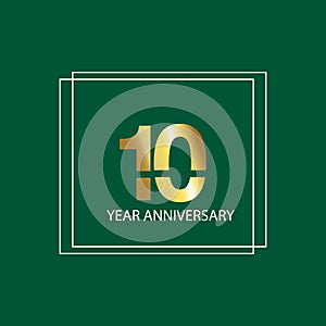 10 years anniversary celebration logo. 10 th design template. Vector and illustration