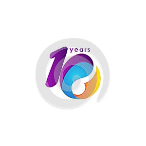 10 Years Anniversary Celebration Number Vector Template Design Illustration