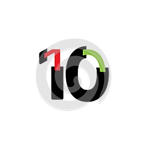 10 Years Anniversary Celebration Number Vector Template Design Illustration Logo Icon