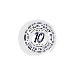 10 Years Anniversary Celebration Retro Vector Template Design Illustration