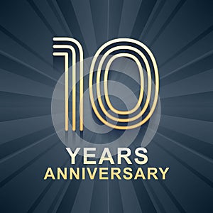 10 years anniversary celebration vector icon, logo