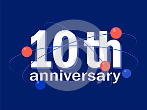 10 years anniversary celebration vector icon, logo, design element