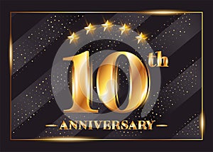 10 Years Anniversary Celebration Vector Logo. 10th Anniversary.