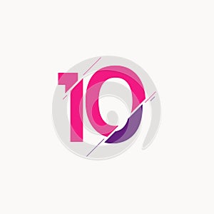 10 Years Anniversary Celebration Vector Logo Icon Template Design Illustration