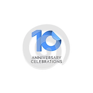 10 Years Anniversary Celebration Vector Logo Icon Template Design Illustration