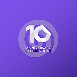 10 Years Anniversary Celebration Vector Logo Icon Template Design Illustration