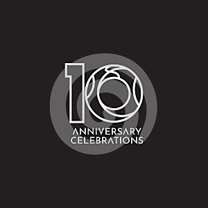 10 Years Anniversary Celebration Vector Template Design Illustration