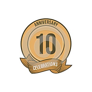 10 Years Anniversary Celebration Vector Template Design Illustration