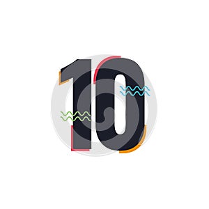 10 Years Anniversary Celebration Vector Template Design Illustration Logo Icon