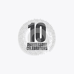 10 Years Anniversary Celebrations Vector Template Design Illustration