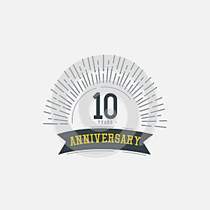 10 Years Anniversary Celebrations Vector Template Design Illustration