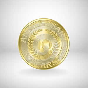 10 years anniversary gold coin