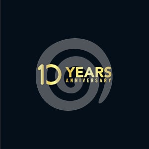 10 Years Anniversary Gold Elegant Design