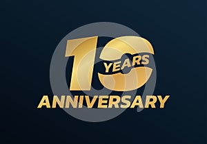 10 years anniversary logo design. 10th birthday celebration icon or badge. Vector illustration.