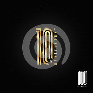 10 years anniversary logo, icon and symbol vector illustration