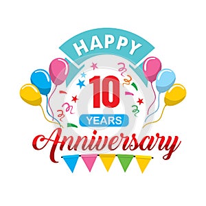 10 years anniversary logo , invitation logo vector
