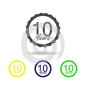 10 years anniversary sign color icon. Element of anniversary sign color icon. Signs and symbols collection icon for websites, web