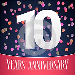 10 years anniversary vector icon, logo