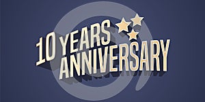 10 years anniversary vector icon, logo