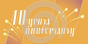 10 years anniversary vector icon, logo