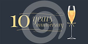 10 years anniversary vector icon, logo