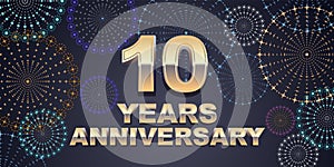 10 years anniversary vector icon, logo