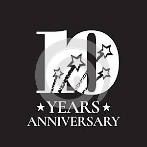 10 years anniversary vector icon, logo. Design element