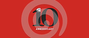 10 years anniversary vector icon, logo. Design element with elegant sign