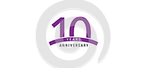 10 years anniversary vector icon, logo. Design element with graphic sign