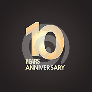 10 years anniversary vector icon, logo. Graphic design element