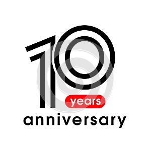 10 years anniversary vector icon, logo. Graphic design element