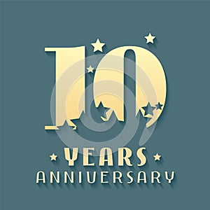 10 years anniversary vector icon, symbol, logo