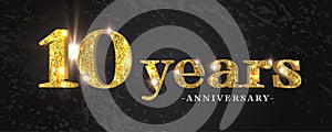 10 years anniversary vector icon, symbol, logo. Graphic background