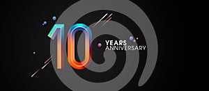 10 years anniversary vector icon, symbol, logo. Graphic background or card