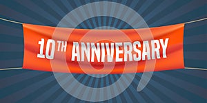 10 years anniversary vector illustration, banner, flyer, logo, icon