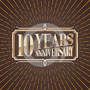 10 years anniversary vector illustration, banner, icon