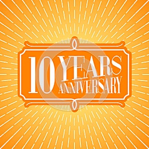 10 years anniversary vector illustration, icon, logo