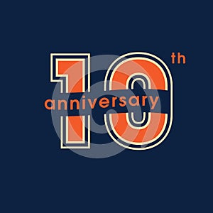 10 years anniversary vector logo, icon. Graphic design element with number