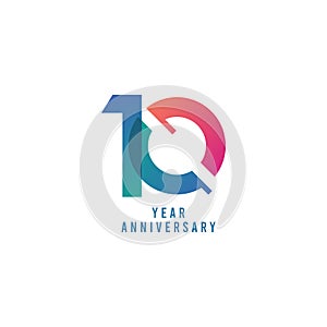 10 Years Anniversary Vector Template Design Illustration