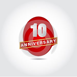 10 Years Anniversary Vector Template Design Illustration